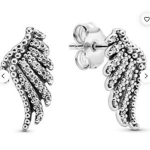 Pandora angel wings pavé earrings